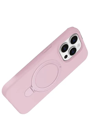 Newface Apple iPhone 14 Pro Max Regal Magsafe Standlı Kapak - Açık Pembe