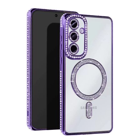 Newface Samsung Galaxy A35 5G Joke Simli Magneticsafe Kılıf - Derin Mor