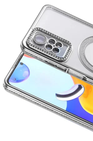 Newface Xiaomi Redmi Note 12 Pro 4G Joke Simli Magneticsafe Kılıf - Gümüş