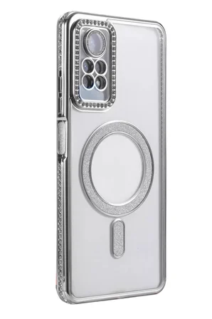 Newface Xiaomi Redmi Note 12 Pro 4G Joke Simli Magneticsafe Kılıf - Gümüş