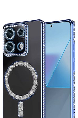 Newface Xiaomi Redmi Note 13 Pro 4G Joke Simli Magneticsafe Kılıf - Mavi
