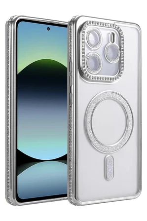 Newface Xiaomi Redmi Note 14 4G Joke Simli Magneticsafe Kılıf - Gümüş