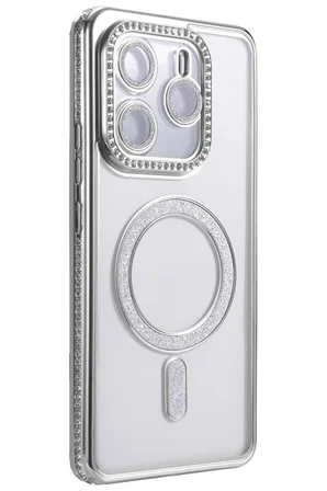 Newface Xiaomi Redmi Note 14 4G Joke Simli Magneticsafe Kılıf - Gümüş