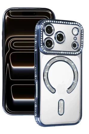 Newface Apple iPhone 17 Pro Joke Simli Magneticsafe Kılıf - Mavi