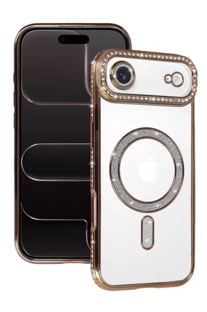 Newface Apple iPhone 17 Air Joke Simli Magneticsafe Kılıf - Gold