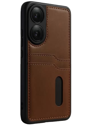 Newface Oppo A38 Sara Kartvizitli Deri Kılıf - Taba