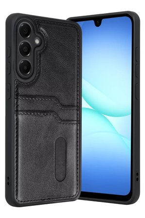 Newface Samsung Galaxy A17 5G Sara Kartvizitli Deri Kılıf - Siyah