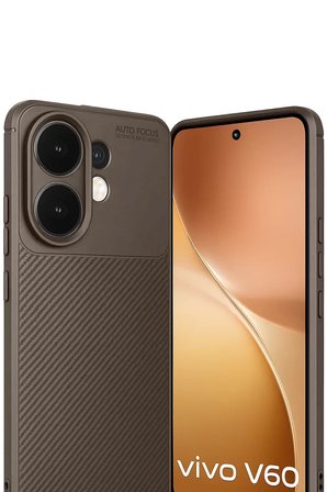 Newface Vivo V60 5G Auto Focus Karbon Kapak - Kahverengi