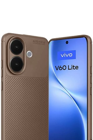 Newface Vivo V60 Lite Auto Focus Karbon Kapak - Kahverengi