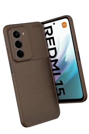 Newface Xiaomi Redmi 15 4G Auto Focus Karbon Kapak - Kahverengi
