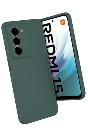 Newface Xiaomi Redmi 15 4G Auto Focus Karbon Kapak - Koyu Yeşil