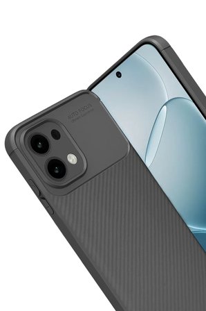 Newface Oppo A6 Pro 4G Auto Focus Karbon Kapak - Gri