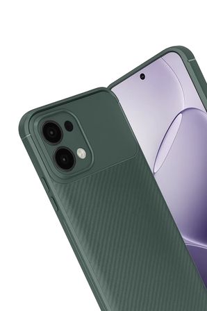 Newface Oppo A6 Pro 4G Auto Focus Karbon Kapak - Koyu Yeşil