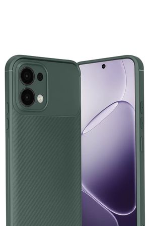 Newface Oppo A6 Pro 4G Auto Focus Karbon Kapak - Koyu Yeşil