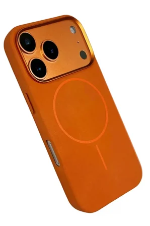 Joko Apple iPhone 17 Pro Max Luno Deri Magsafe Kapak - Turuncu