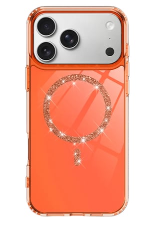 Newface Apple iPhone 17 Pro Live Diamond Magsafe Kapak - Turuncu