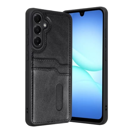 Newface Samsung Galaxy A57 5G Sara Kartvizitli Deri Kılıf - Siyah