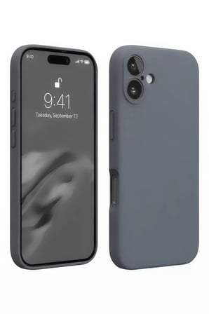 Newface Apple iPhone 16 Plus Kılıf Nano içi Kadife Silikon - Gri