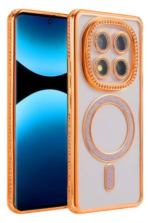Newface Xiaomi Redmi Note 15 Pro 5G Joke Simli Magneticsafe Kılıf - Turuncu