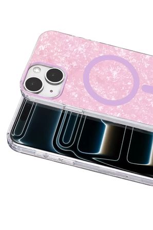 Onegif Apple iPhone 15 Mila Dalgalı Magsafe Kapak - Lila
