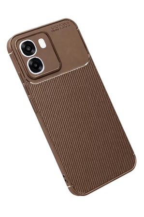 Newface Oppo Oppo A6T 5G Auto Focus Karbon Kapak - Kahverengi