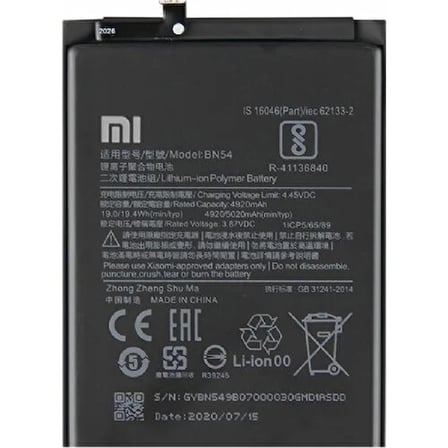Redmi Note 9 (BN54) Batarya Pil
