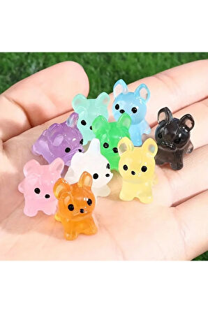 5'li Karanlıkta Parlayan Mini Köpek Figürleri