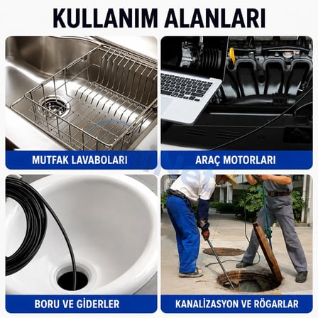 Uninet 10 Metre 3 Lensli Endoskop Kamera 1080P Full HD Android ve PC Uyumlu
