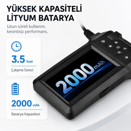 Uninet 30 Metre Çift Lensli Endoskop Kamera 4.3 inç LCD Ekran 1080p