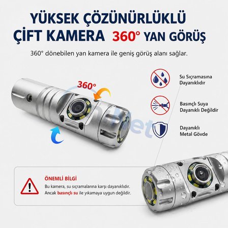 Uninet 30 Metre Çift Lensli Endoskop Kamera 7 inç LCD Ekran PTZ DVR Kayıt