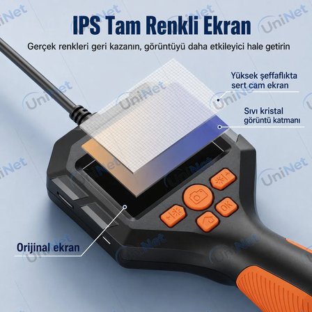 Uninet 5 Metre Ekranlı 5.5mm Sert Kablo Endoskopi Yılan Kamera
