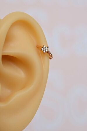 Halka Model Mini Yıldızlı Tragus Piercing Helix