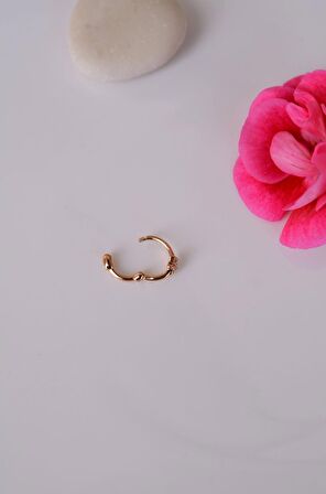 Halka Model Mini Yıldızlı Tragus Piercing Helix