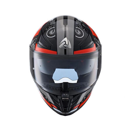 Nukro  Combat Red Black Kapalı Kask