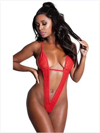  Fantezi Kırmızı Dantel Mikro İç Giyim Gecelik TG2710115-5