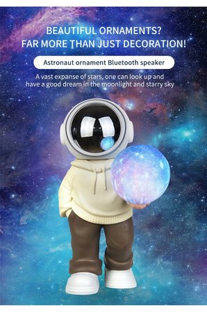 YM-121 Astronot Bluetooth Hoparlör Taşınabilir HIFI Çok İşlevli Mini Ses Aygıtı Futbol Versiyon