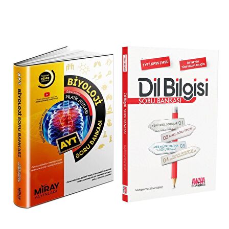 Miray AYT Biyoloji ve AKM Dil Bilgisi Soru Bankası Seti 2 Kitap