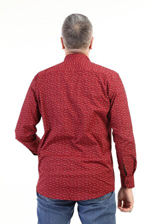 Erkek Kuş Desenli Klasik Gömlek