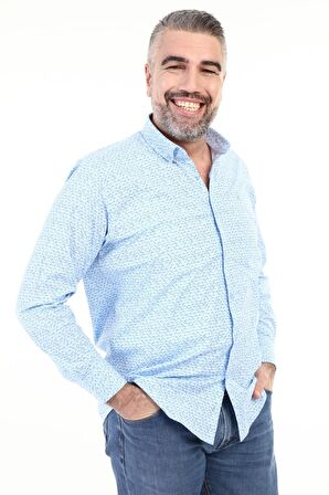 Erkek Kuş Desenli Klasik Gömlek