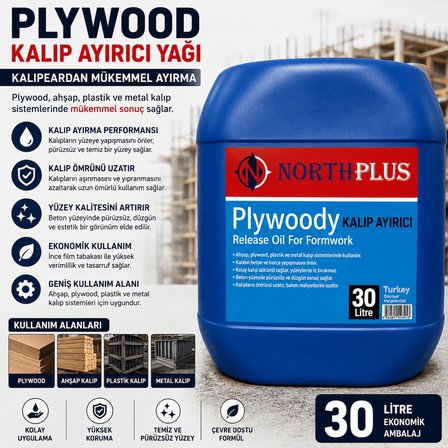 Kalıp Ayırıcı Yağı Plywood Ahşap Plywood Plastik Kalıp Sistemlerinde Kalıp Yağı 30 Litre