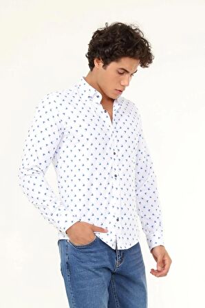 Erkek Desenli Uzun Kol Gömlek