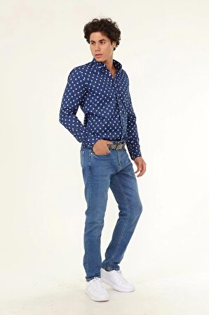 Erkek Desenli Uzun Kol Gömlek