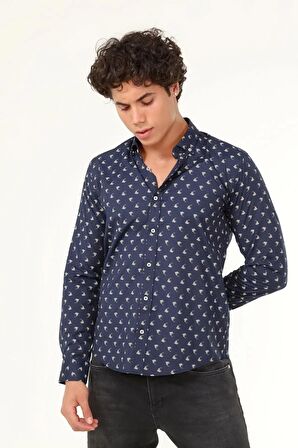 Erkek Desenli Uzun Kol Gömlek