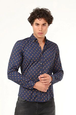Erkek Desenli Uzun Kol Gömlek