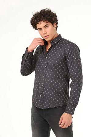 Erkek Desenli Uzun Kol Gömlek