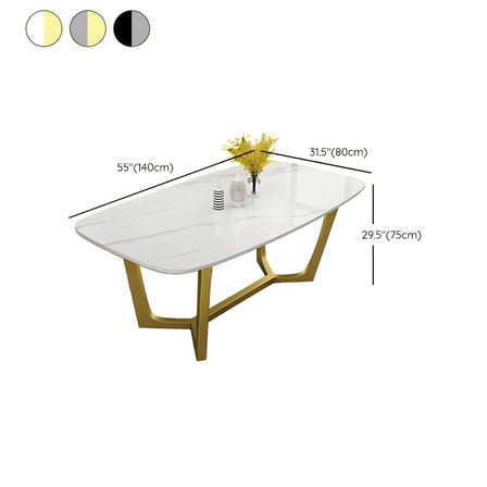 YMK8973 Modern Dikdörtgen Yemek Masası MDF Üstlü Metal Ayaklı