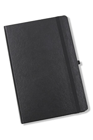 Siyah Defter & Gümüş Renk Detaylı Tükenmez Kalem & Selamlıque Türk Kahvesi Hediye Seti