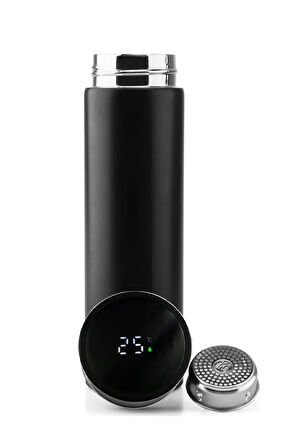 500 ML Siyah Dereceli Termos & Siyah Modern Kupa & Colombian Taze Filtre Kahve Hediye Seti