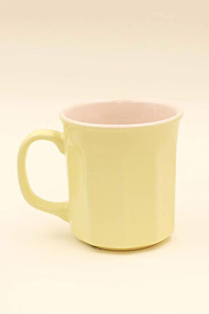 Modern Sarı Kupa & Bademli Kurabiye & Turuncu Bubble Mum Hediye Seti