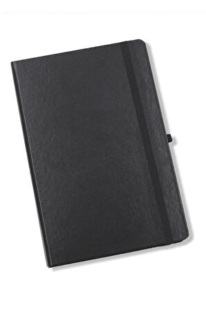 Siyah Defter & Gümüş Renk Detaylı Tükenmez Kalem & Kırmızı Siyah Renk Puantiyeli Fular Hediye Seti